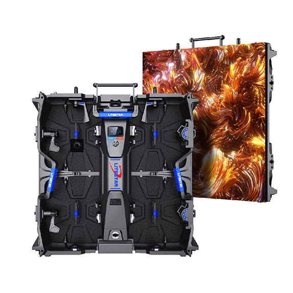 Armadio LED per noleggio per interni serie LSR con supporto per modulo di manutenzione frontale Videowall a LED di forma sia concava che convessa per display a LED a noleggio