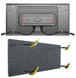 Serie OFM Accesso frontale da esterno 2ftx1ft IP68 alta luminosità Supporto per armadio a Led modulare Angolo 90° video wall led e cubo LED
